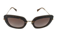 MIU MIU Acetate Irregular Shape Sunglasses Women's Brown
