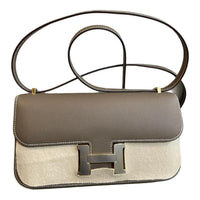 HERMES Epsom Leather Shoulder Bag, Crossbody Bag Women's 18Etoupe Elephant Gray