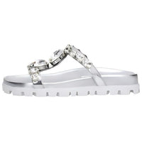 MIU MIU Slide Slippers Women's Silver