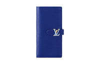 LOUIS VUITTON Taurillon Cow Leather KapSin Wallet Women's Blue