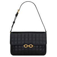 SAINT LAURENT Cow Leather Shoulder Bag Women's Black