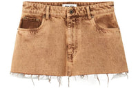 MIU MIU Denim Short Skirts Women's Brown