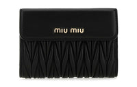 MIU MIU Nappa Leather Wallet Women's Nero Black