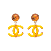 CHANEL Hoop Earrings Women's Gold