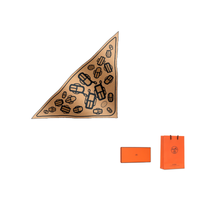 HERMES Knit Scarves Women's Caramel