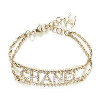CHANEL Crystal Bracelets Women's Gold