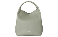 Loro Piana Grained Leather Handbag Shoulder Bag Large Size Women's Light Green
