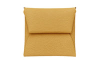 HERMES Bastia Mysore Goat Skin Wallet Men's 1S Foin Wheat Stack Yellow