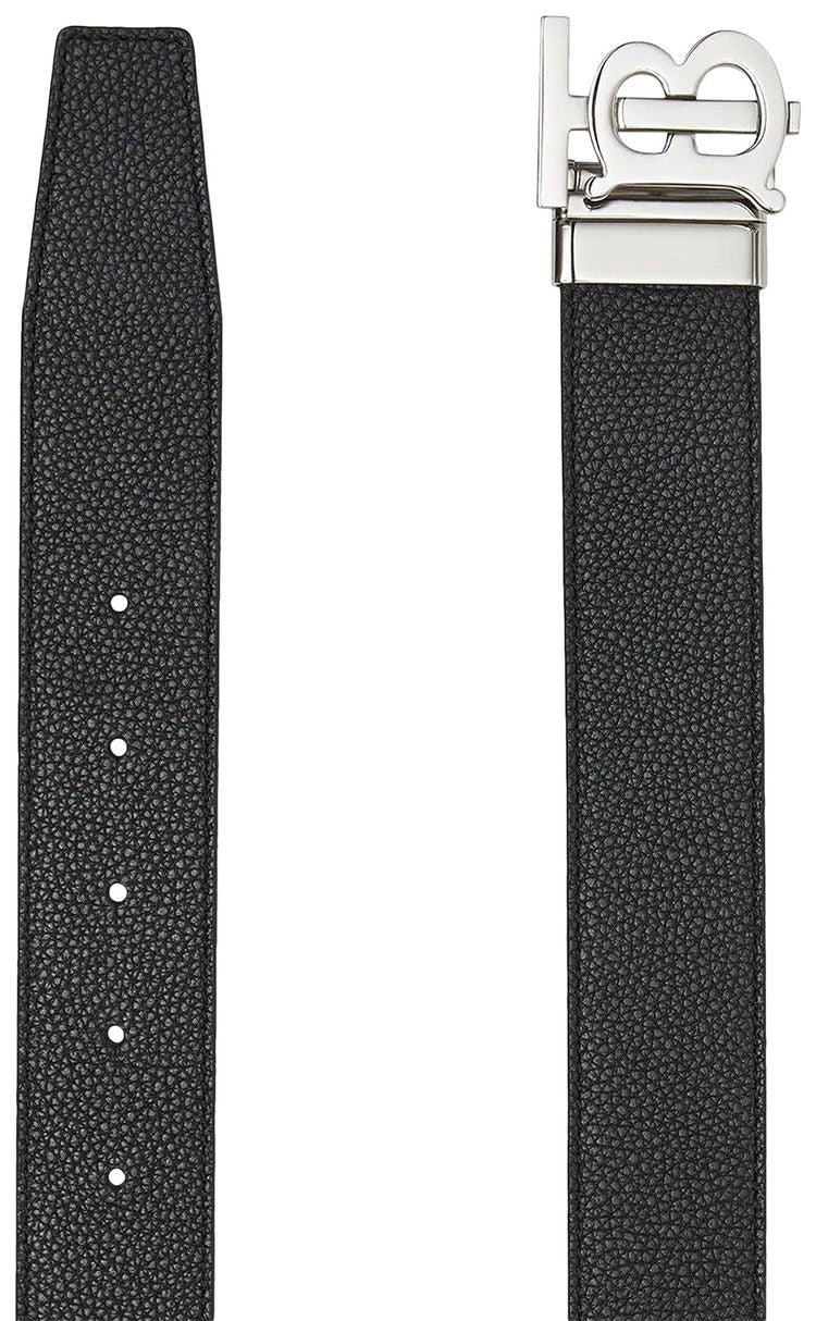 Burberry 26 TB Monogram Buckle Reversible Belt 'Black Tan' 8043247