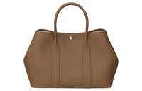 HERMES Garden Party Calfskin Garden Bag Unisex Coffee