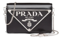 PRADA Leather Chain Bag Shoulder Bag Women's Black