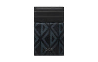 DIOR CD Diamond Canvas Card Holder Men's Black