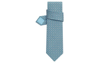 HERMES Ties Men Sky Blue/White/Bright Blue