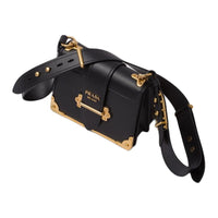 PRADA Cahier Leather Bag Black