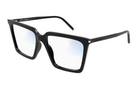 SAINT LAURENT Plastic Irregular Shape Eyeglass Frames Men's Black