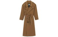 SAINT LAURENT Trench Coats Women's Dark Khaki