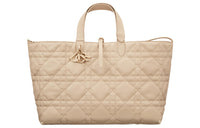 DIOR Calfskin Handbag Large Size Women's Pink Beige