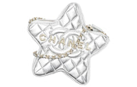 CHANEL Sheepskin Star Single Shoulder Crossbody Clutch Regular Women's Silver