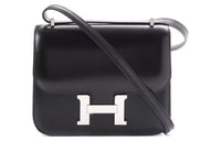HERMES Constance Box Leather Shoulder Bag Crossbody Bag Mini Women's 89Noir Black