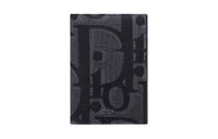 DIOR Oblique Printed Fabric Passport Holder Women's Black