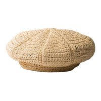 PRADA Logo appliqué Raffia Beret