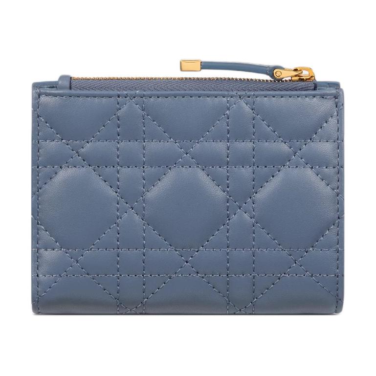DIOR Jolie Lambskin Wallet Women's Denim Blue