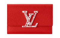 LOUIS VUITTON Yayoi Kusama Collaboration Capucines Taurillon Calfskin Capison Wallet Women's Red