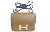 HERMES Constance Epsom Leather Shoulder Bag Crossbody Bag Mini Women's 3G Alezan Chestnut