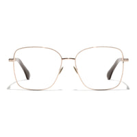 CHANEL Metal Square Eyeglass Frames Unisex Rose Gold