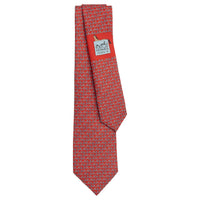 HERMES Mulberry Silk Ties Men's Red