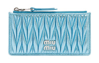 MIU MIU Matelassé Leather Wallet Women's Blue