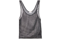 SAINT LAURENT Lamè Embroidered Tank Top