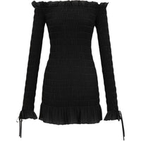 SAINT LAURENT Long Sleeved Dress Women's Black