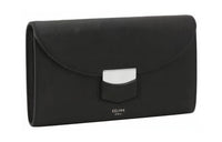 CELINE Calfskin Wallet Women's Black