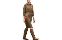 HERMES Long-Sleeved Dresses Women's Brown