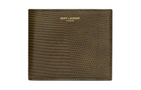 SAINT LAURENT PARISEast/West Lizard Skin Wallet Men's Seaweed