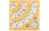 HERMES Silk Scarves Women's Sunlight Yellow/Parmesan Purple