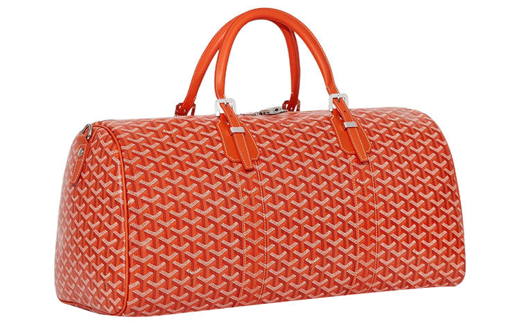 GOYARD Canvas With Calfskin Dog's Teeth One Shoulder Crossbody Portable Travel Bag Unisex Orange