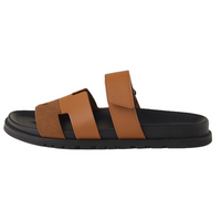 HERMES Chypre Slide Slippers Men Brown