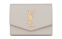 SAINT LAURENT Calfskin Card Holder Women's Vintage White