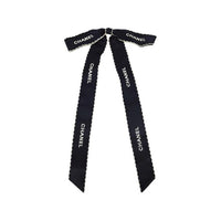 CHANEL Logo embroidered Bow Brooch