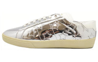 SAINT LAURENT Low Top Stylish Skateboarding Shoes Men's Silver