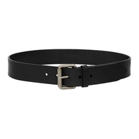 SAINT LAURENT Calfskin Leather Belts Unisex Black Width: 4CM
