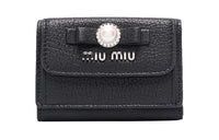MIU MIU Leather Wallet Women's Black