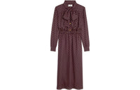 CELINE Long Sleeved Dresses Women's Burgundy