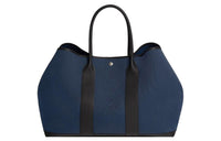HERMES Garden Party Canvas With Leather Handbag Men's Blue/Black
