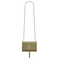 SAINT LAURENT Lizard Skin Shoulder Bag Small Size Women's Green