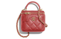 CHANEL Lambskin Box Bag Shoulder Bag Crossbody Bag Women's Watermelon Red