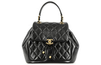 CHANEL Sheepskin Backpack Women's Black
