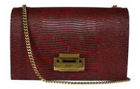 SAINT LAURENT Leather Crossbody Bag Shoulder Bag Women's Burgundy